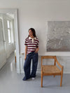 Astrid pants with details - Navy/red