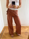 Scandivv trousers with details - Rust