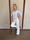 Jutana pants with buttons - White