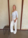 Jutana pants with buttons - White