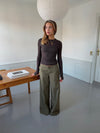 Maluna pants with stripes - Khaki