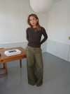 Maluna pants with stripes - Khaki