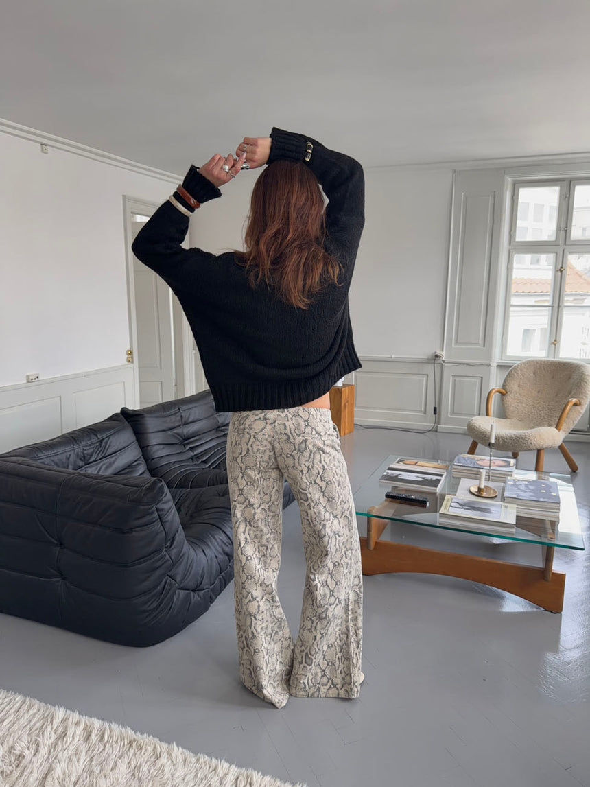 Berline trousers with snake print – Beige/grey