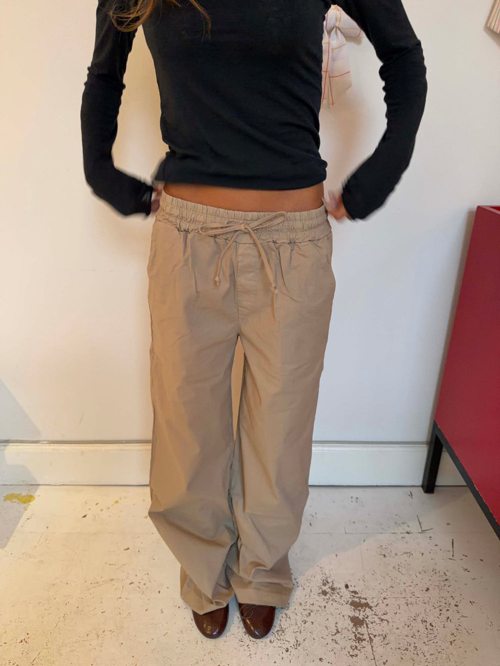 Lucille Pants with drawstring closure - Beige
