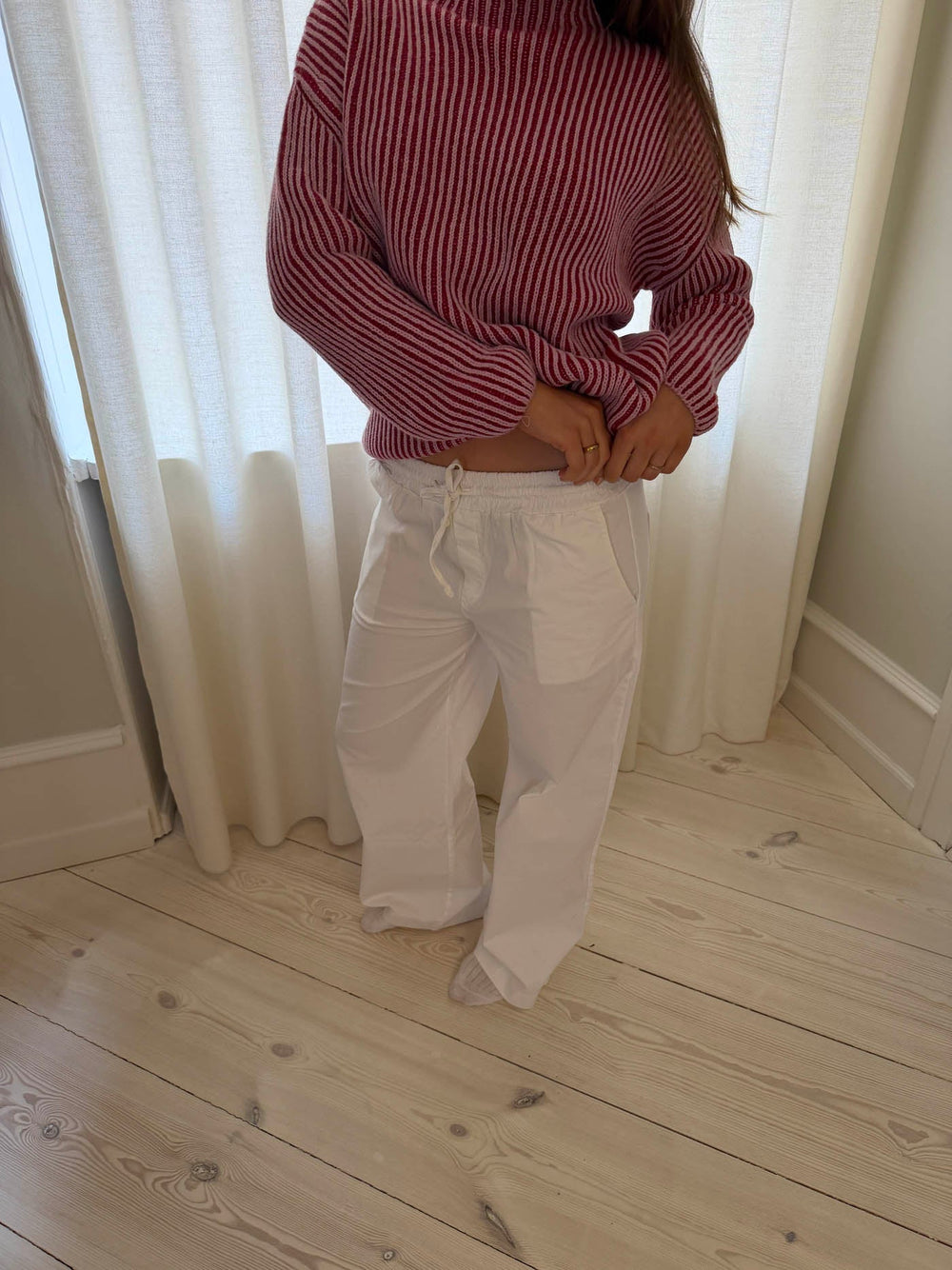 Lucille Pants with drawstring closure - White