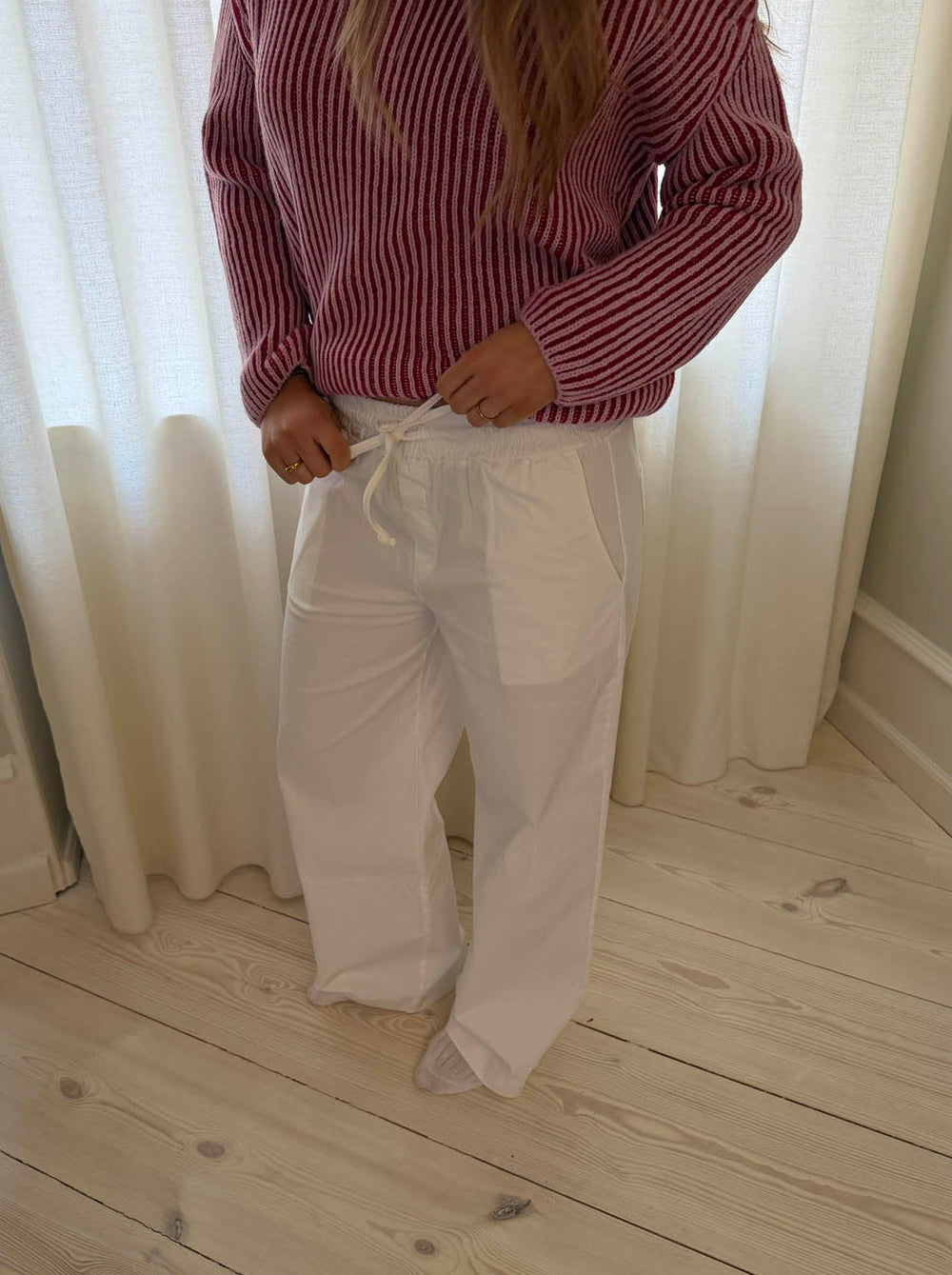 Lucille Pants with drawstring closure - White