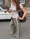 Samantha pants with striped details – Khaki