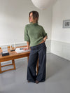 Maluna pants with pinstripes - Navy/white
