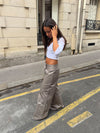 Bello pants  with fold - Light grey