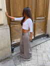 Bello pants  with fold - Light grey