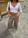 Bello pants  with fold - Light grey