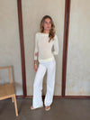 Hilda pants with detail - White/yellow