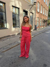 Yara pants with checkers - Red