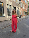 Yara pants with checkers - Red