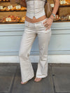 Malin Tomkins pants in gingham - Beige/hvid