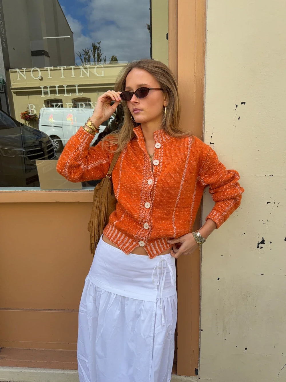 Malin Tomkins cardigan with details - Orange