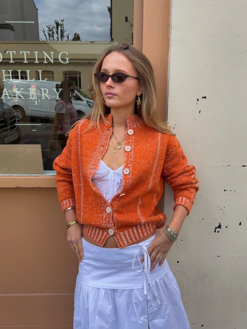 Malin Tomkins cardigan with details - Orange