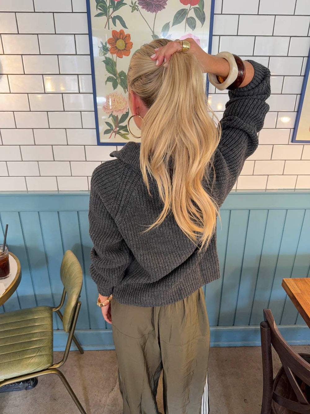 Pluto cardigan with zipper - Grey