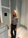 Layla striped cardigan - black/beige