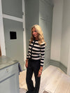 Layla striped cardigan - black/beige