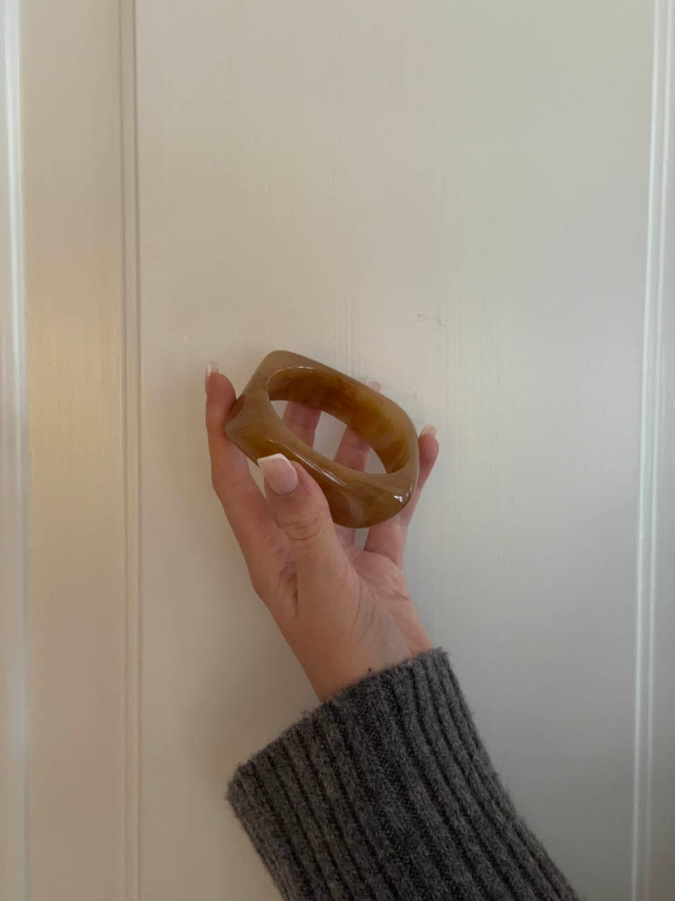 Lykke chunky bracelet - Dark caramel