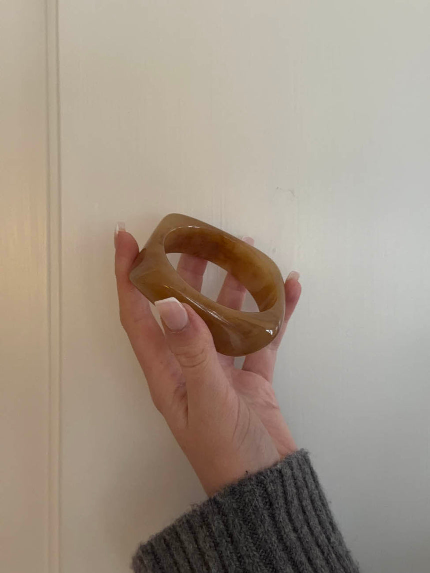 Lykke chunky bracelet - Dark caramel