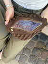 Crocheted clutch – Brown