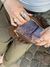 Crocheted clutch – Brown