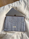 Honey computer sleeve with stripes - Blue/brown