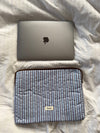 Honey computer sleeve with stripes - Blue/brown