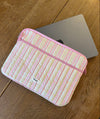 Honey computer sleeve - Pink med lyse gule striber