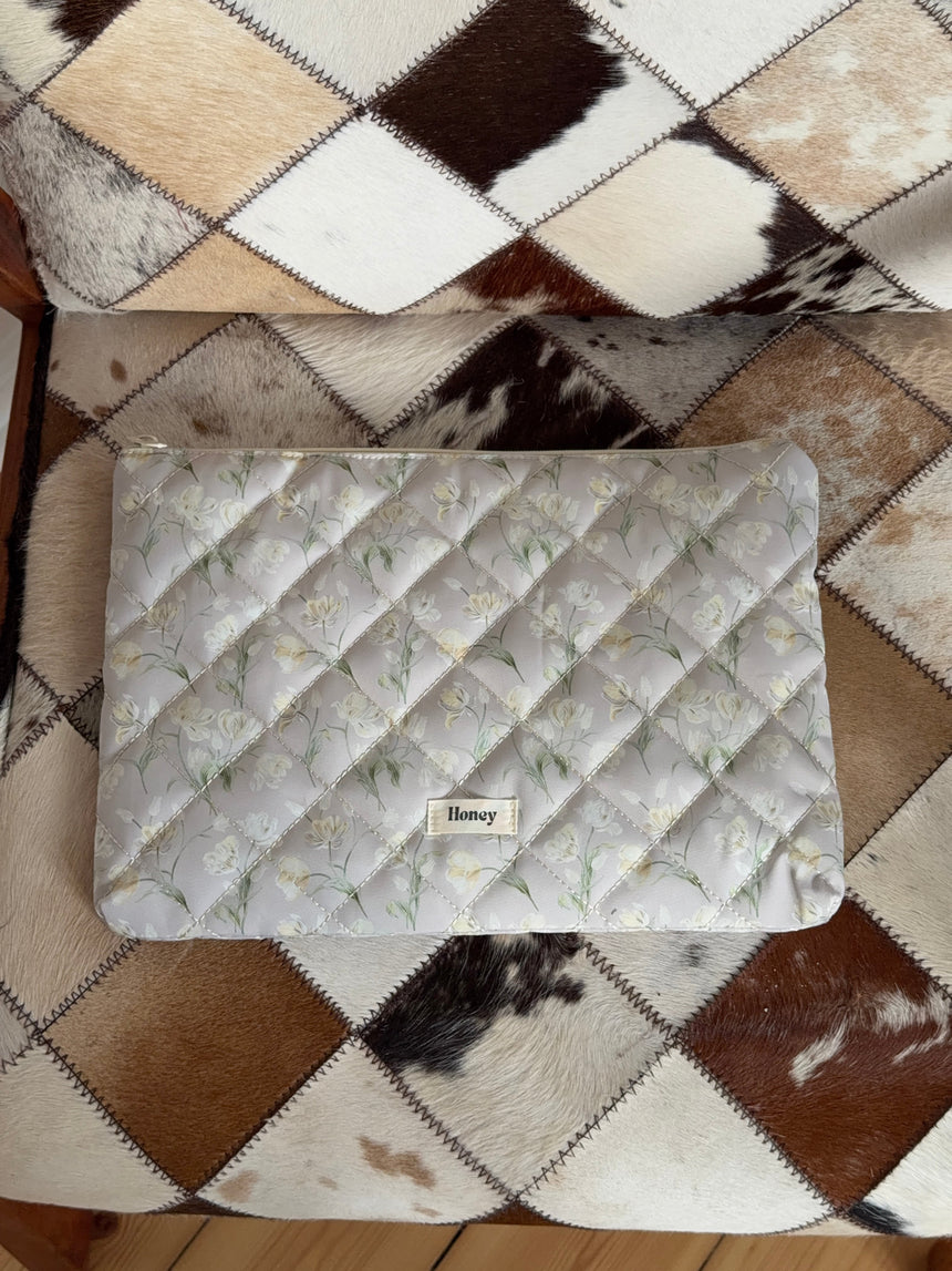 Honey computersleeve with flowers - Beige