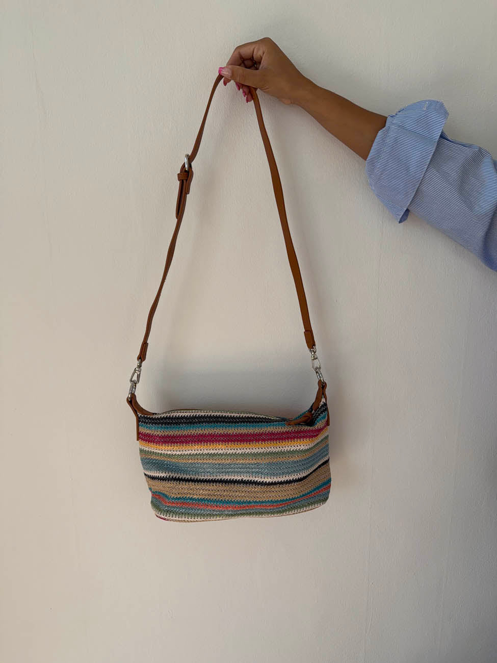 Limara woven crossover bag - Multifarvet