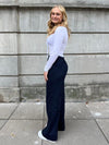 Amalia striped pants - navy