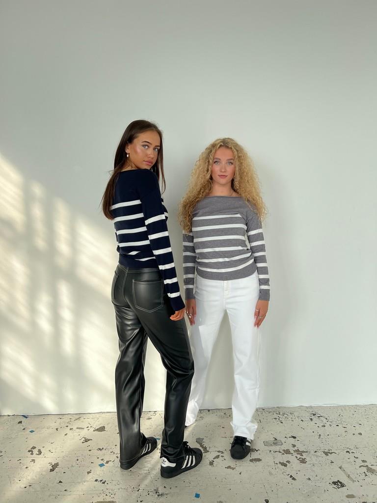 Emmy knit - grey/white