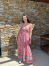 Anastasia maxi dress with pattern - Pink