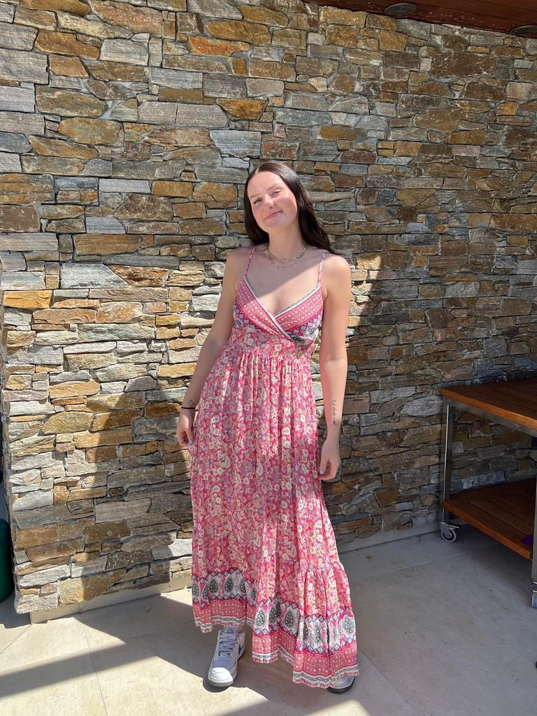 Anastasia maxi dress with pattern - Pink