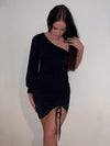 Kalina one shoulder dress - Black glitter