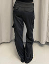Fauna satin cargo pants - Black