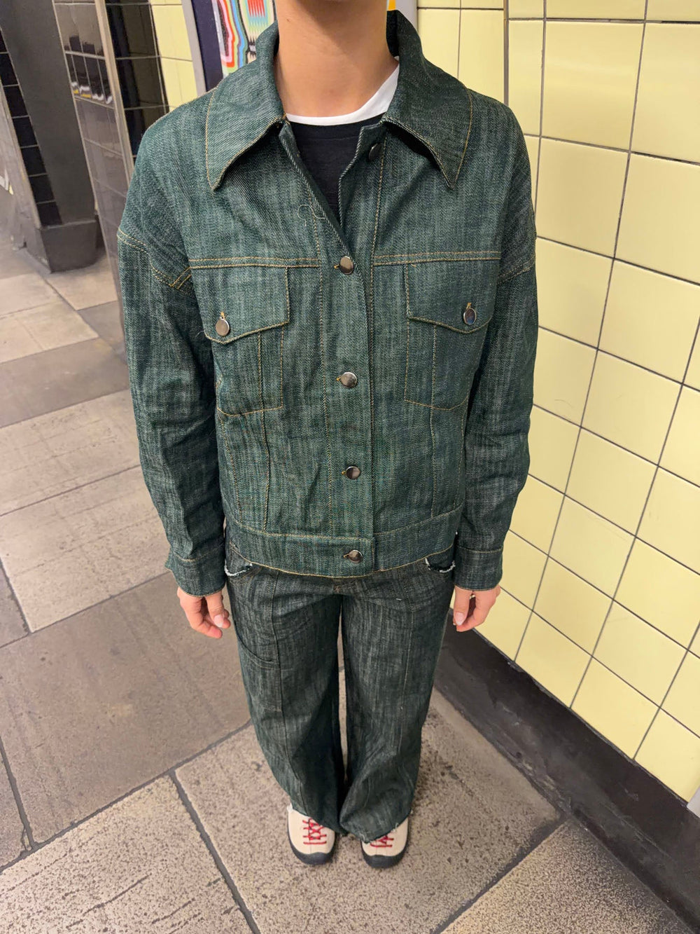 Olivina denim jacket - Blue/green