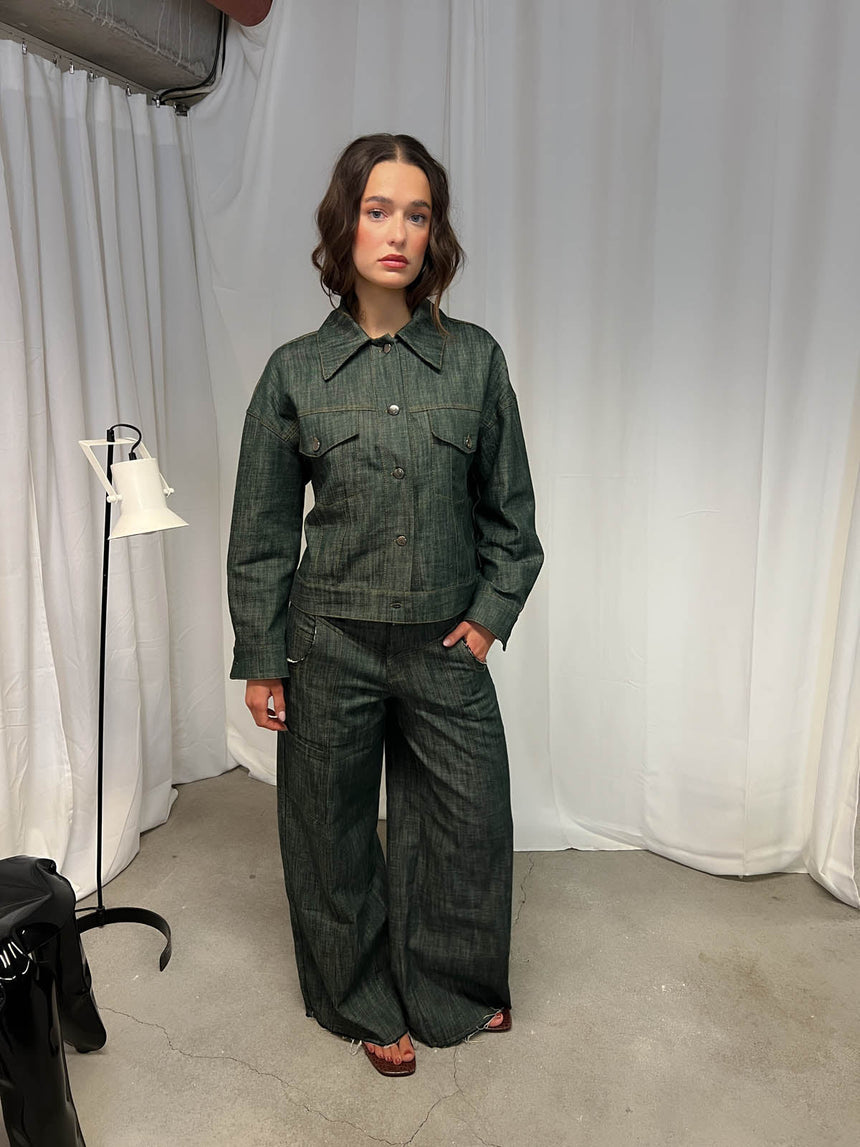 Olivina denim jacket - Blue/green