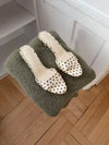 Dottie Mules - Cream/Brown