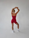 Folded essential shorts - Cherry