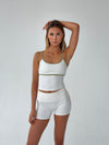 Folded essential shorts - Marshmellow