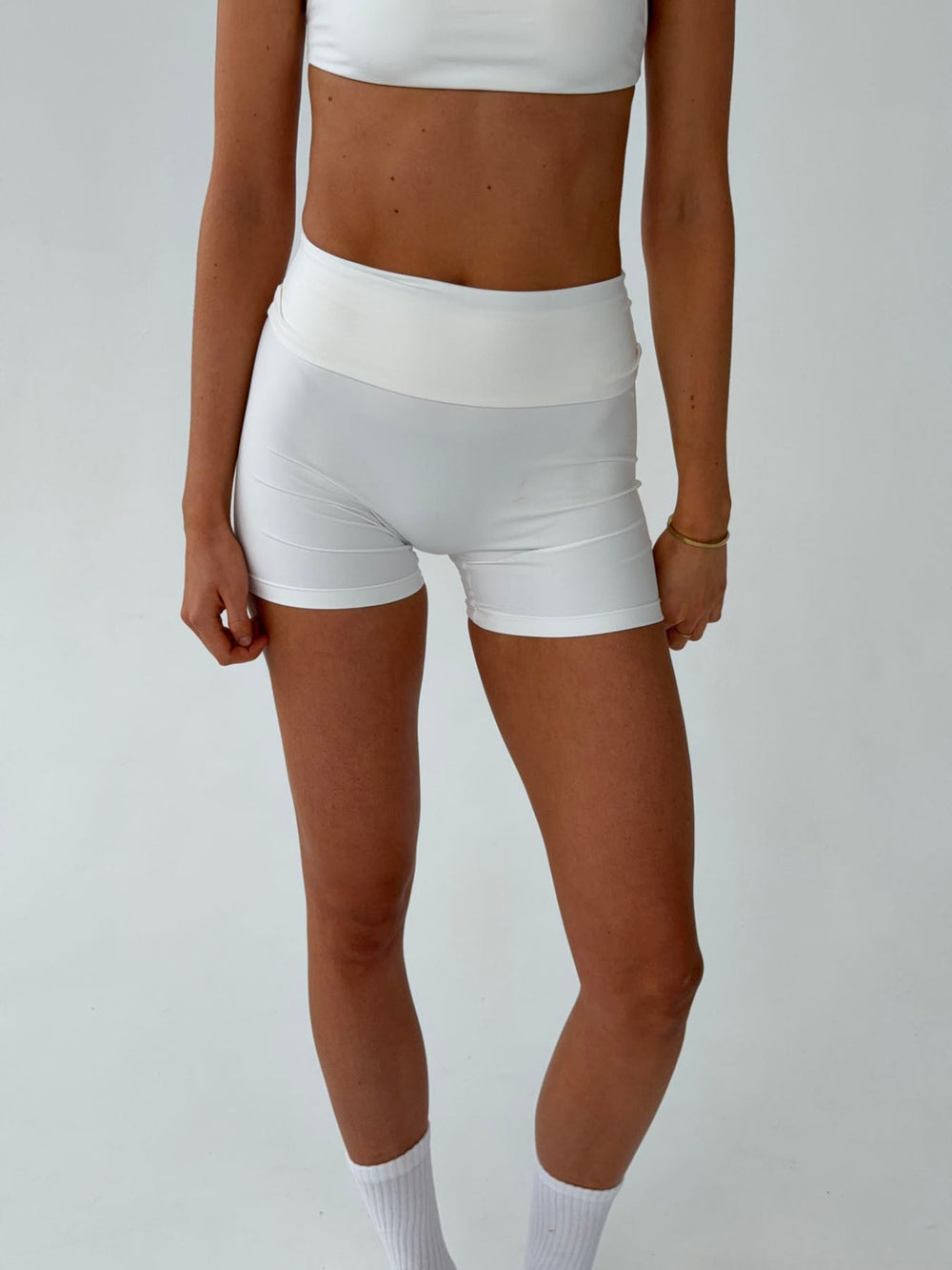 Folded essential shorts - Marshmellow