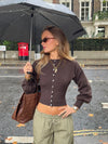 Malin Tomkins fitted cardigan - Brown