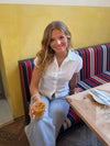 Alsine fitted shirt in linen - White