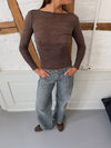 Lova fitted knit sweater - Brown