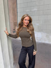 Lova fitted knit sweater - Khaki