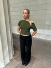 Florine fitted t-shirt – Khaki